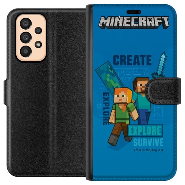 Samsung Galaxy A33 5G Lommeboketui Minecraft Grotter