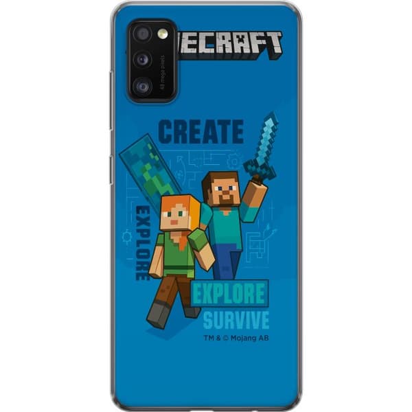 Samsung Galaxy A41 Gennemsigtig cover Minecraft Huler