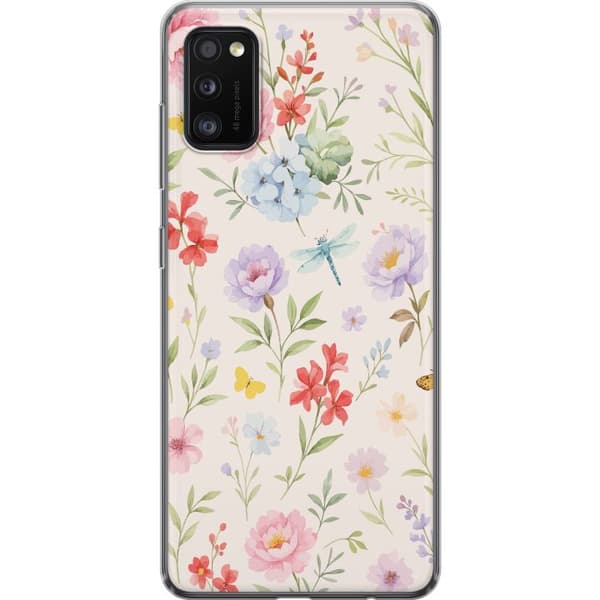 Samsung Galaxy A41 Läpinäkyvä kuori Kukat