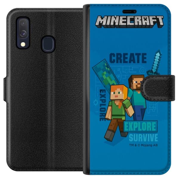 Samsung Galaxy A40 Lommeboketui Minecraft Grotter