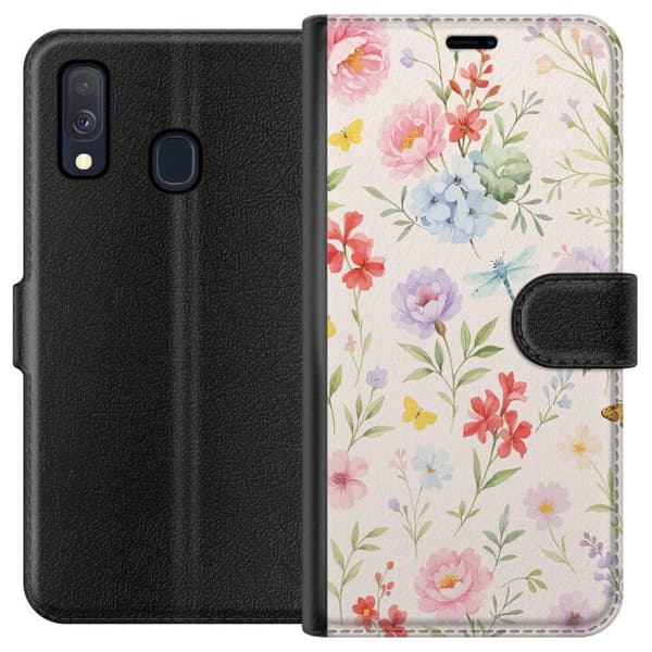 Samsung Galaxy A40 Lommeboketui Blomster