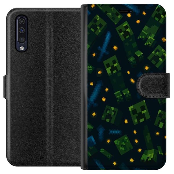 Samsung Galaxy A50 Tegnebogsetui Minecraft Dungeons Mob