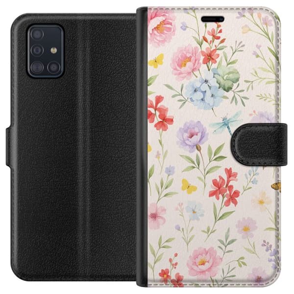 Samsung Galaxy A51 Tegnebogsetui Blomster