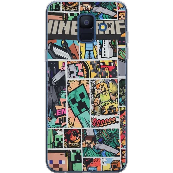 Samsung Galaxy A6 (2018) Läpinäkyvä kuori Minecraft Taide