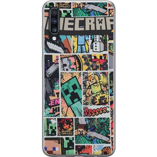 Samsung Galaxy A70 Gennemsigtig cover Minecraft Kunst