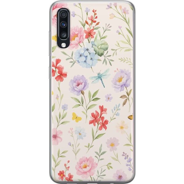 Samsung Galaxy A70 Genomskinligt Skal Blommor