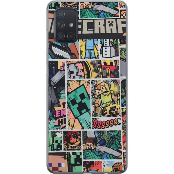 Samsung Galaxy A71 Genomskinligt Skal Minecraft Art