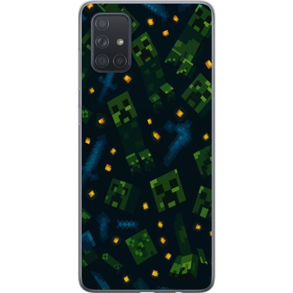 Samsung Galaxy A71 Genomskinligt Skal Minecraft Dungeons Mob