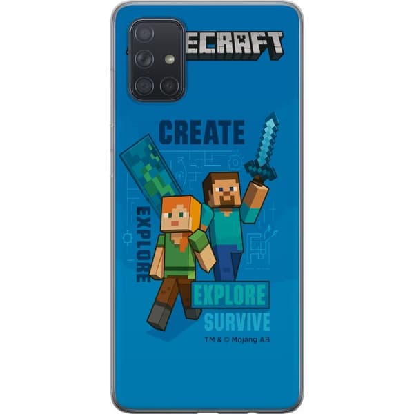 Samsung Galaxy A71 Gennemsigtig cover Minecraft Huler