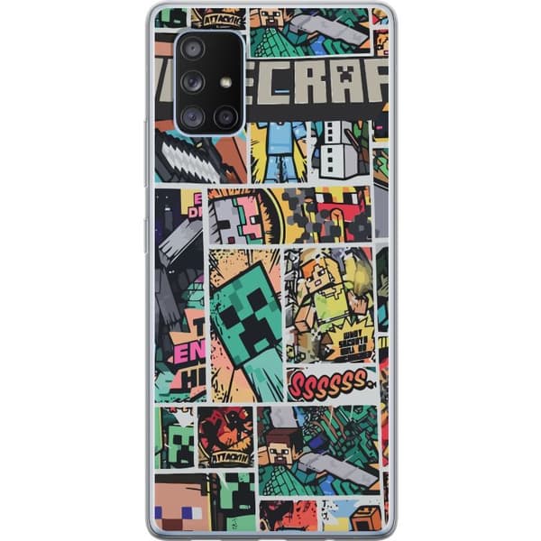 Samsung Galaxy A71 5G Gennemsigtig cover Minecraft Kunst