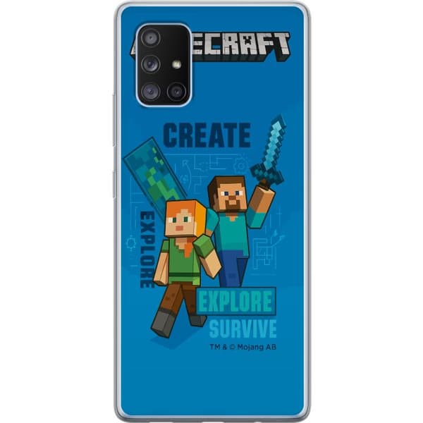 Samsung Galaxy A71 5G Gennemsigtig cover Minecraft Huler