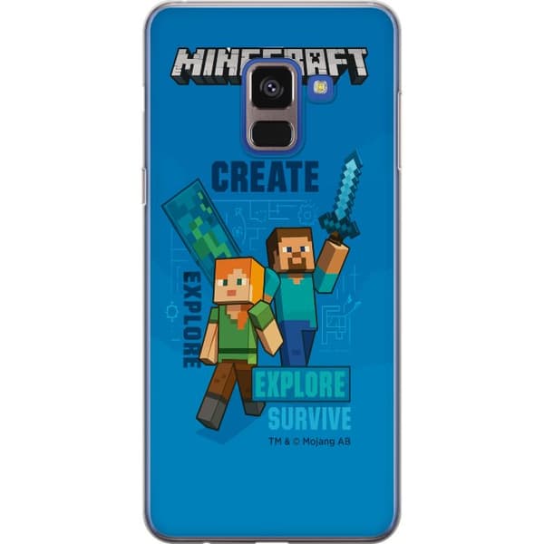 Samsung Galaxy A8 (2018) Gjennomsiktig deksel Minecraft Grotter