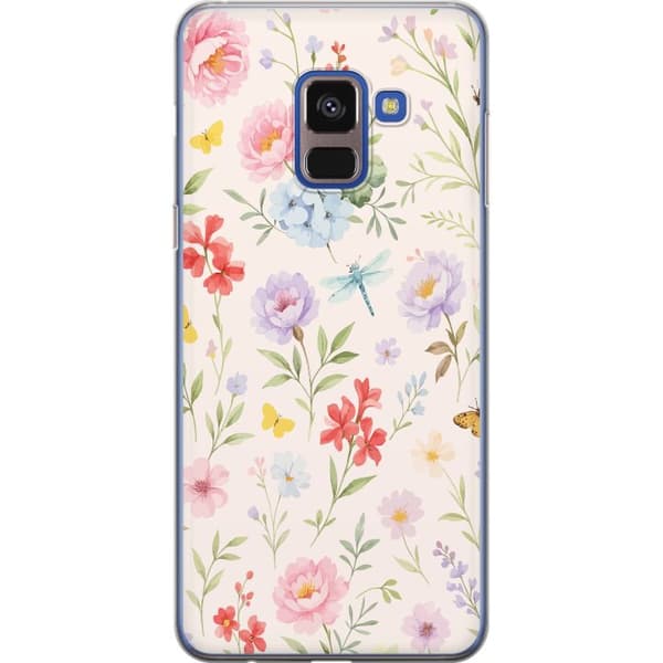 Samsung Galaxy A8 (2018) Läpinäkyvä kuori Kukat