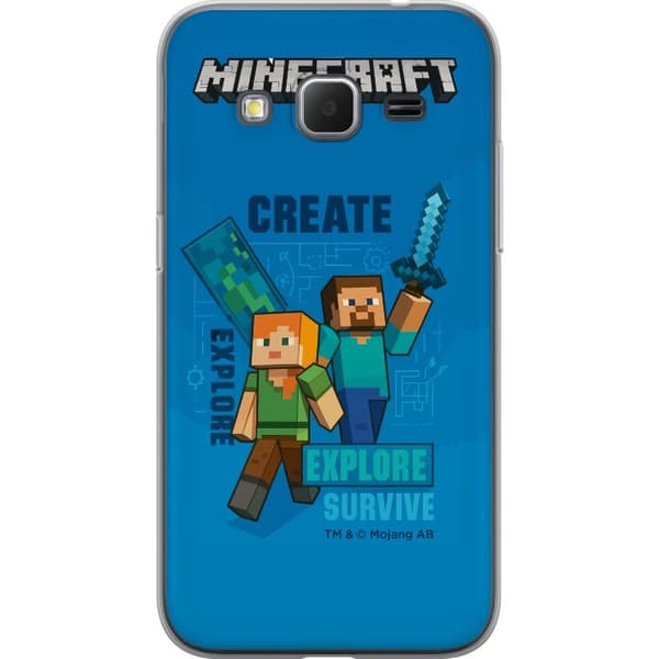 Samsung Galaxy Core Prime Gjennomsiktig deksel Minecraft Grotter