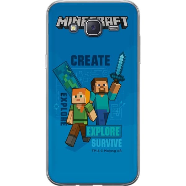 Samsung Galaxy J5 Läpinäkyvä kuori Minecraft Luolastot