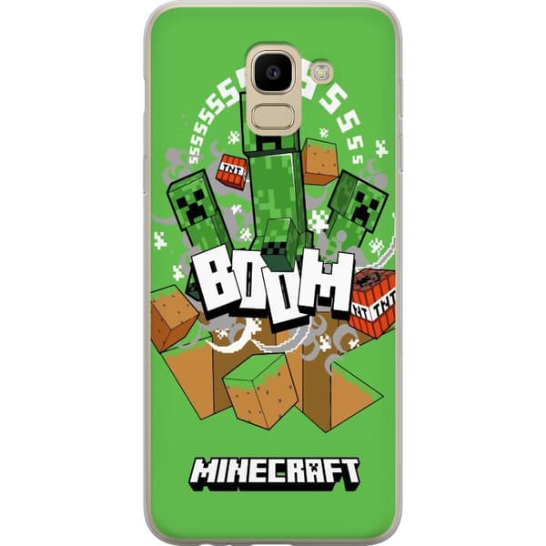 Samsung Galaxy J6 Läpinäkyvä kuori Minecraft Boom