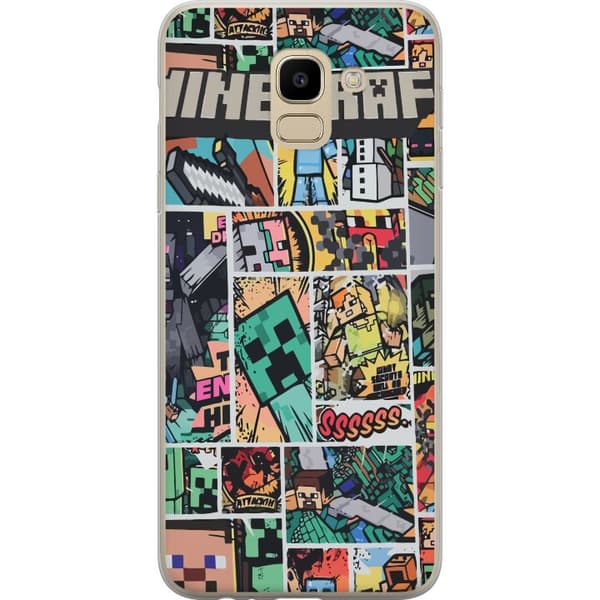 Samsung Galaxy J6 Gjennomsiktig deksel Minecraft Kunsthåndverk