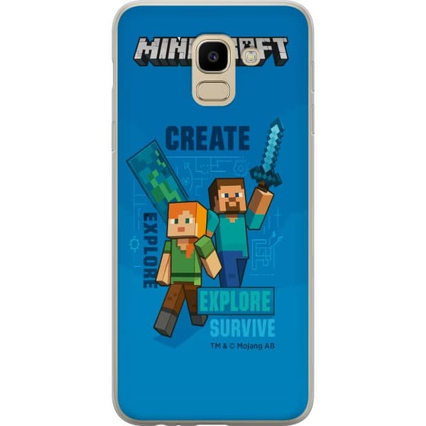Samsung Galaxy J6 Genomskinligt Skal Minecraft Caves