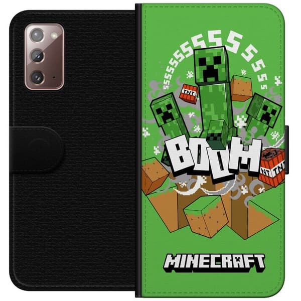 Samsung Galaxy Note20 Lompakkokotelo Minecraft Boom