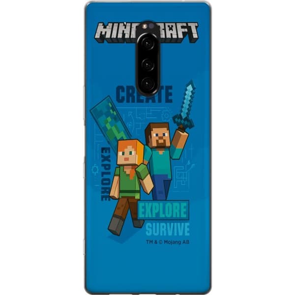 Sony Xperia 1 Gennemsigtig cover Minecraft Huler