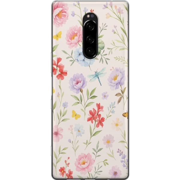 Sony Xperia 1 Gennemsigtig cover Blomster