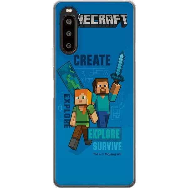 Sony Xperia 10 II Läpinäkyvä kuori Minecraft Luolastot