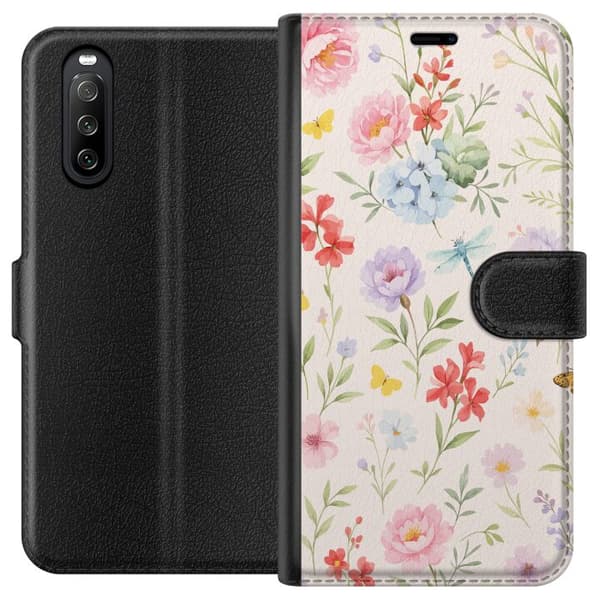 Sony Xperia 10 III Lompakkokotelo Kukat