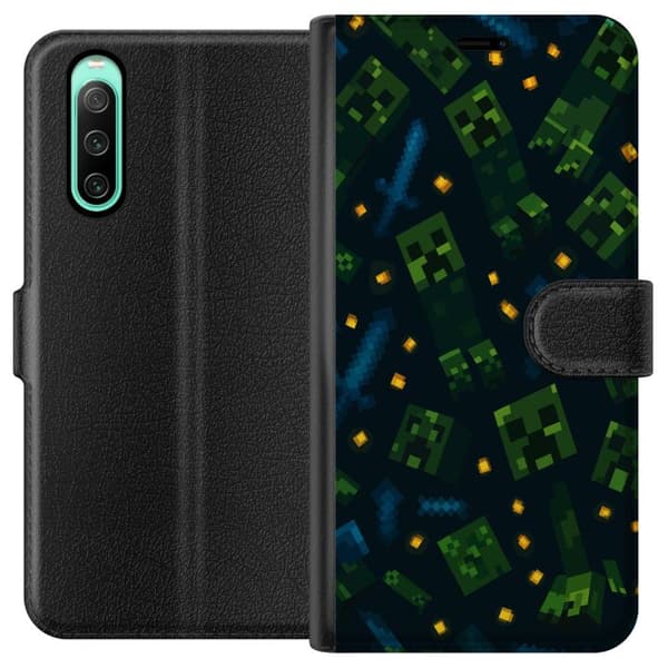 Sony Xperia 10 IV Lompakkokotelo Minecraft Dungeons Mob