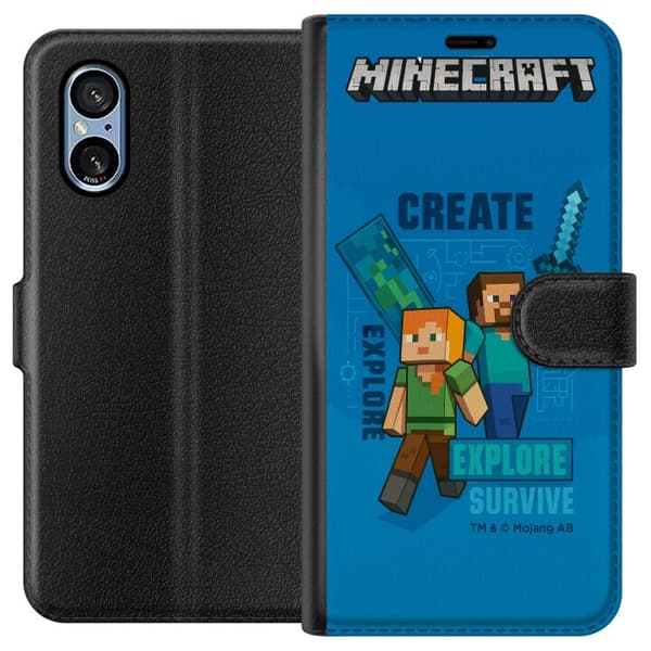 Sony Xperia 10 VI Lompakkokotelo Minecraft Luolastot