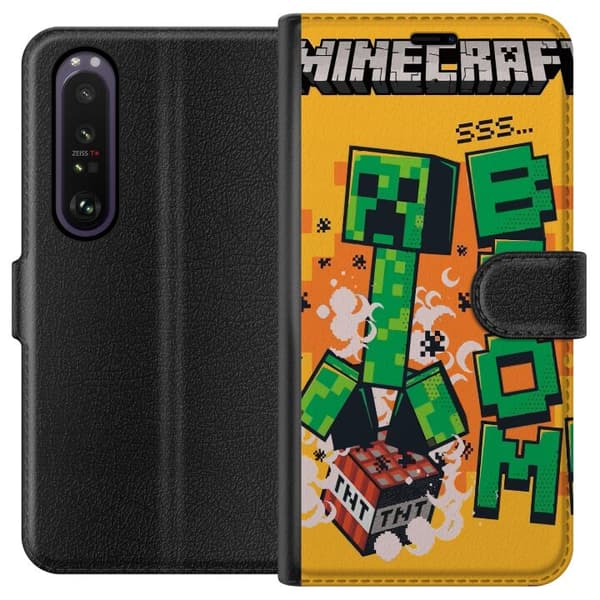 Sony Xperia 1 III Lompakkokotelo Minecraft Boom