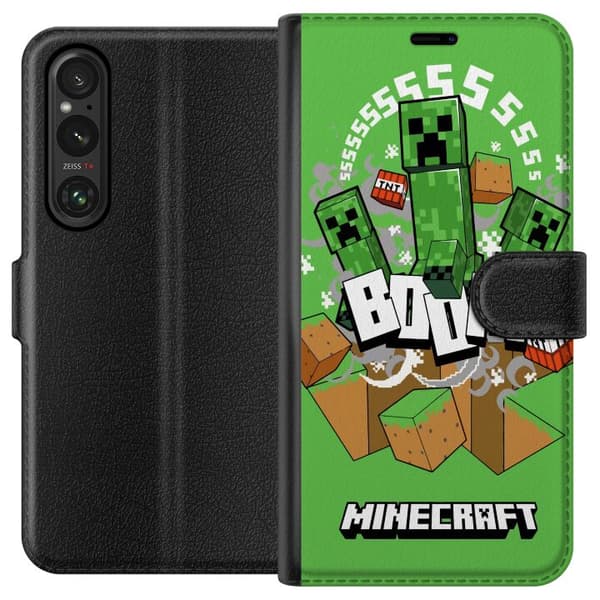 Sony Xperia 1 VI Lompakkokotelo Minecraft Boom
