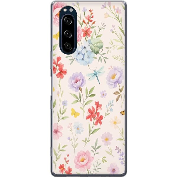 Sony Xperia 5 Läpinäkyvä kuori Kukat