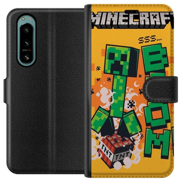Sony Xperia 5 IV Lompakkokotelo Minecraft Boom
