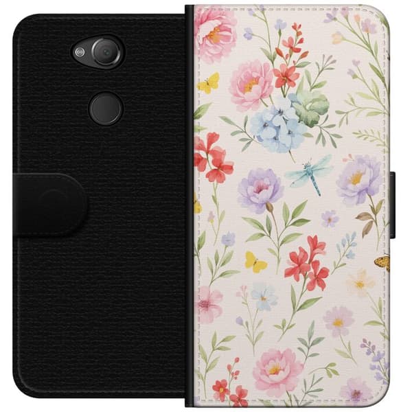Sony Xperia XA2 Lompakkokotelo Kukat
