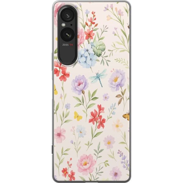 Sony Xperia 5 V Läpinäkyvä kuori Kukat