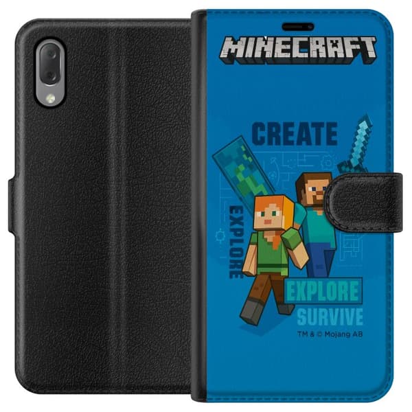 Sony Xperia L3 Lompakkokotelo Minecraft Luolastot