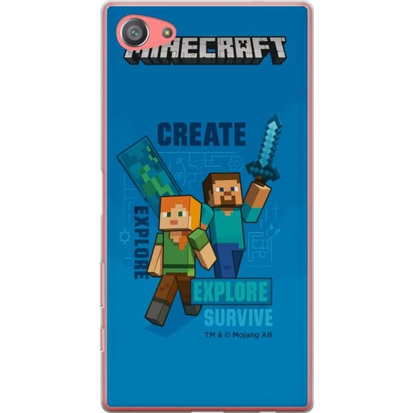 Sony Xperia Z5 Compact Läpinäkyvä kuori Minecraft Luolastot