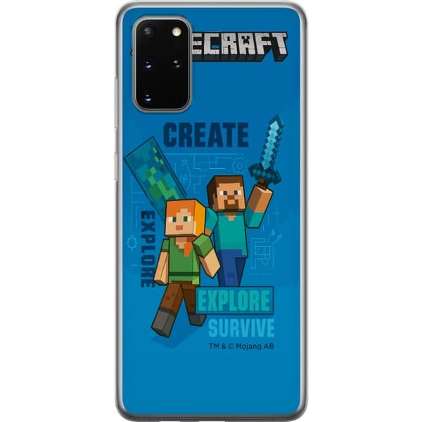 Samsung Galaxy S20+ Genomskinligt Skal Minecraft Caves