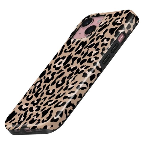 Coque för iPhone 15 Elegant Mönster Pure Instinct Burga Ljusbrun