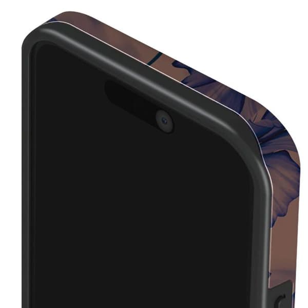 Coque MagSafe för iPhone 15 Plus Elegant Mönster Velvet Night Burga Djupröd