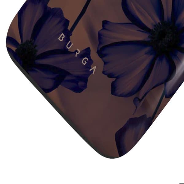 Coque MagSafe för iPhone 15 Plus Elegant Mönster Velvet Night Burga Djupröd