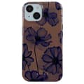 Miniatyrbild 1 av 5: Coque MagSafe för iPhone 15 Plus Elegant Mönster Velvet Night Burga Djupröd