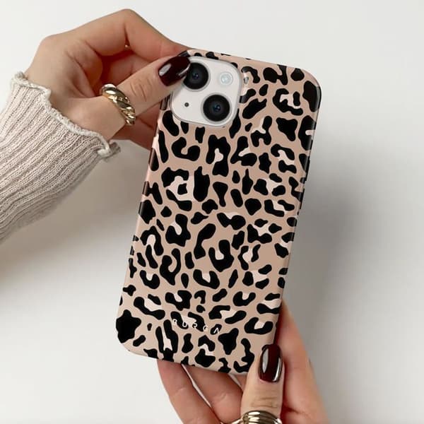 Coque för iPhone 14 Elegant Mönster Pure Instinct Burga Ljusbrun