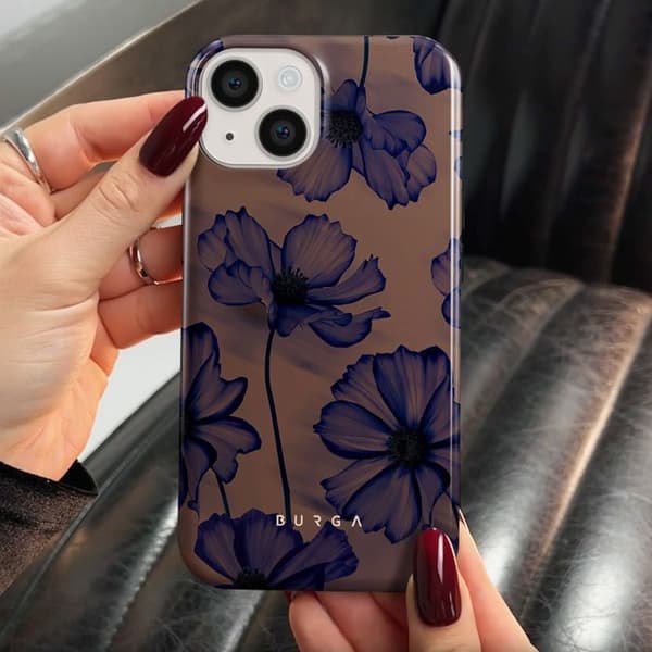 Coque för iPhone 14 Elegant Mönster Velvet Night Burga Mörk Lila