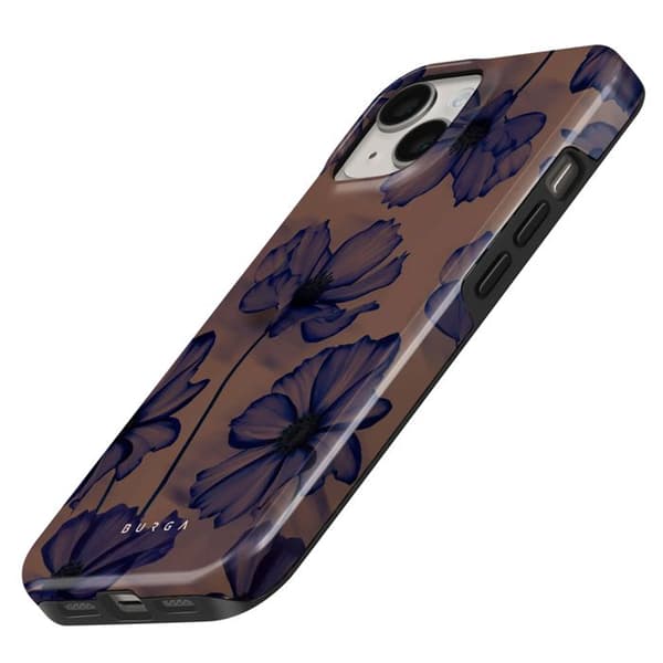 Coque för iPhone 14 Elegant Mönster Velvet Night Burga Mörk Lila