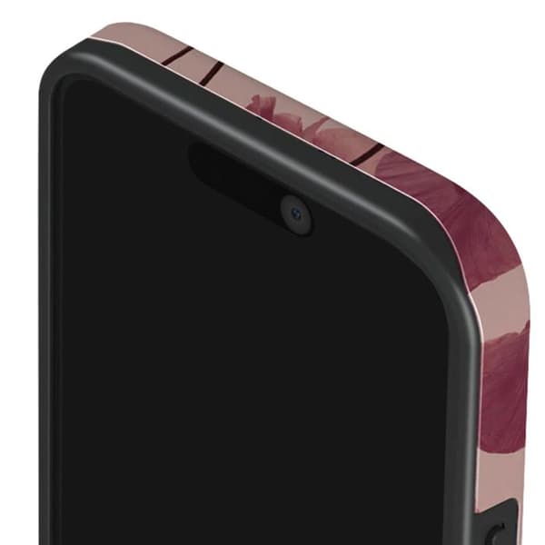 Coque för iPhone 15 Pro Max Elegant Mönster Tender Kiss Burga Bordeaux