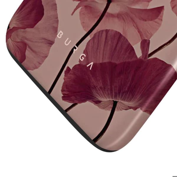Coque för iPhone 15 Pro Max Elegant Mönster Tender Kiss Burga Bordeaux