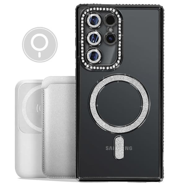 Coque Diamant för Samsung Galaxy S25 Ultra MagSafe Contour Strass Svart