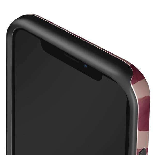 Fodral för iPhone 12 och 12 Pro Elegant Mönster Öm Kyss Burga Bordeaux