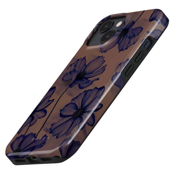 Coque MagSafe för iPhone 15 Elegant Velvet Night Burga Mörklila